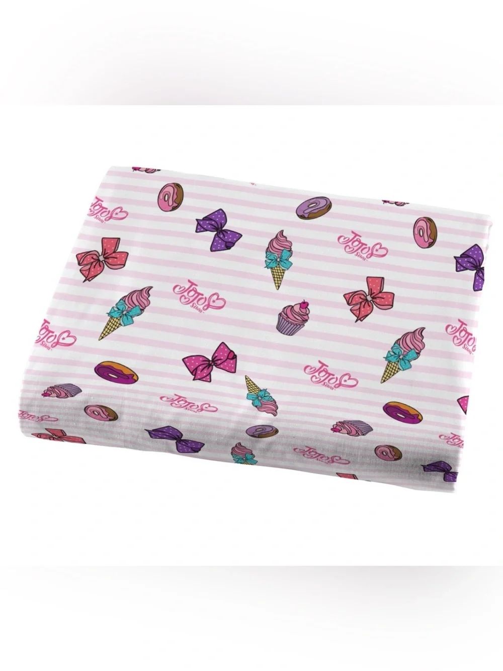 Nickelodeon JoJo Siwa Sweet Life Pink White Striped 3 Piece Twin Sheet Set New